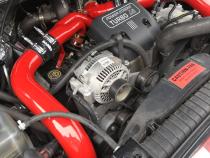 Intercooler Upgrade, Includes Boost Tubes (red powder-coated) for 1994-1997 Ford F250/F350 7.3L Power Stroke