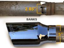Monster Exhaust System 5-inch Single Exit Chrome Tip 2017- 2019 Chevy/GMC 2500/3500 Duramax 6.6L L5P Banks Power